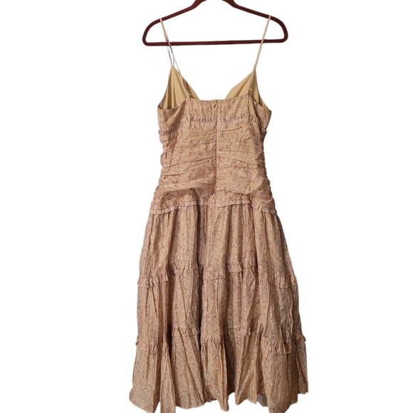 NWT Storia ruched & tiered romantic midi dress - L.       M9 - Picture 8 of 10